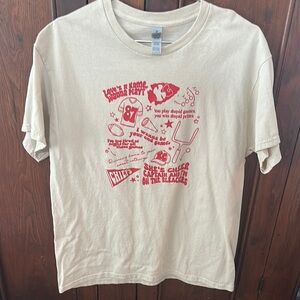 Swifties & Kelce Cream & Red Graphic T-Shirt